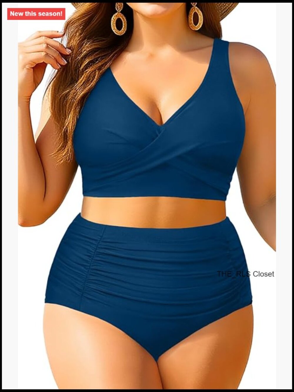 Plus Size High Waisted Bikini Set Tummy Control Two Piece Swimsuit